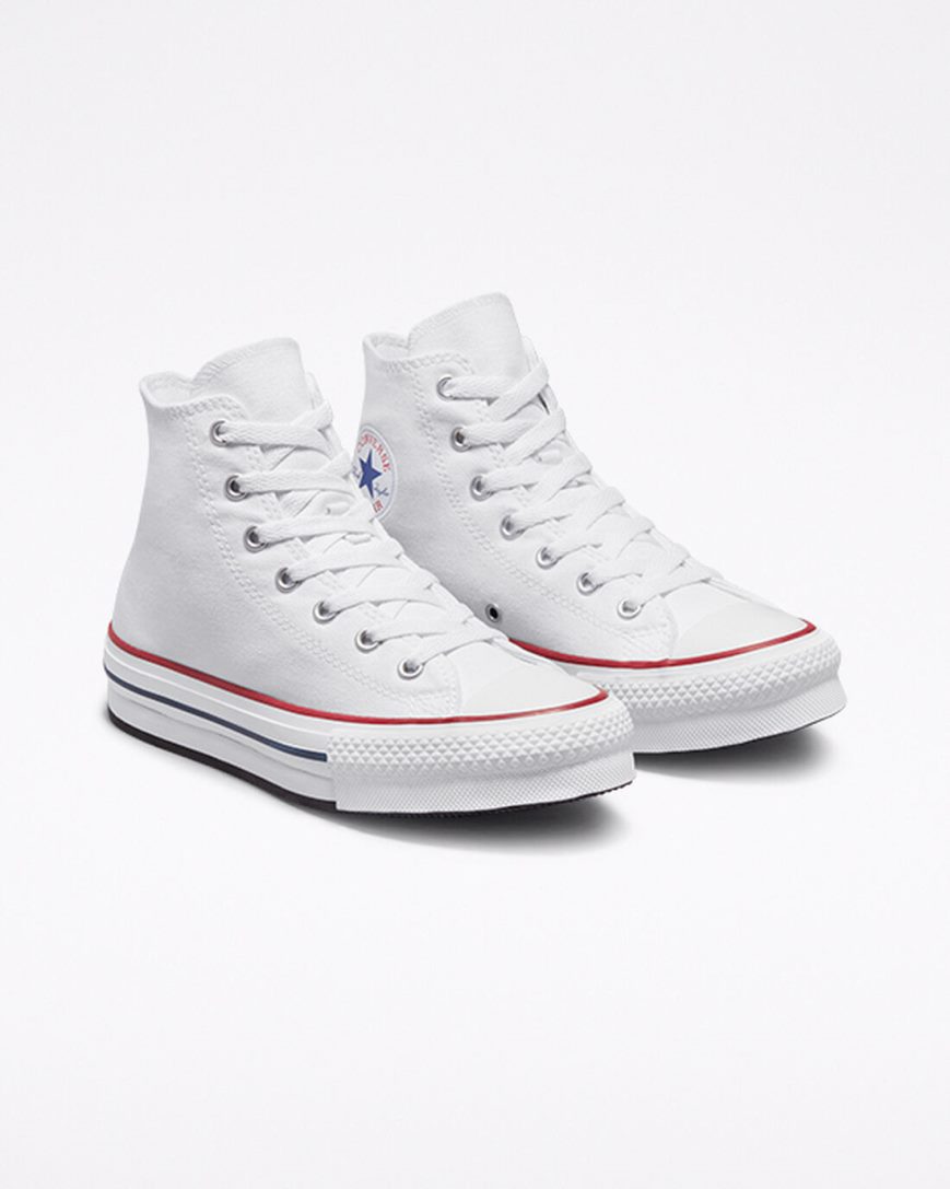 Dívčí Boty Na Platformy Converse Chuck Taylor All Star Lift Vysoké Bílé Tmavě Červené Tmavě Blankyt | CZ AWRV15